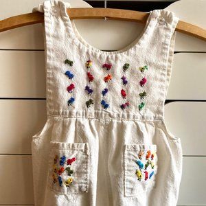 Handmade Mexican Embroidered Toddler Romper
